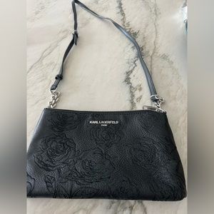 Karl Lagerfeld Leather black clutch
